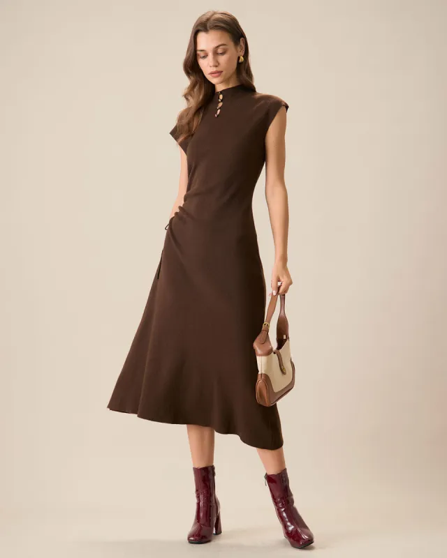 Women's Coffee Bodycon Reversible Sweater Dress made by rihoas