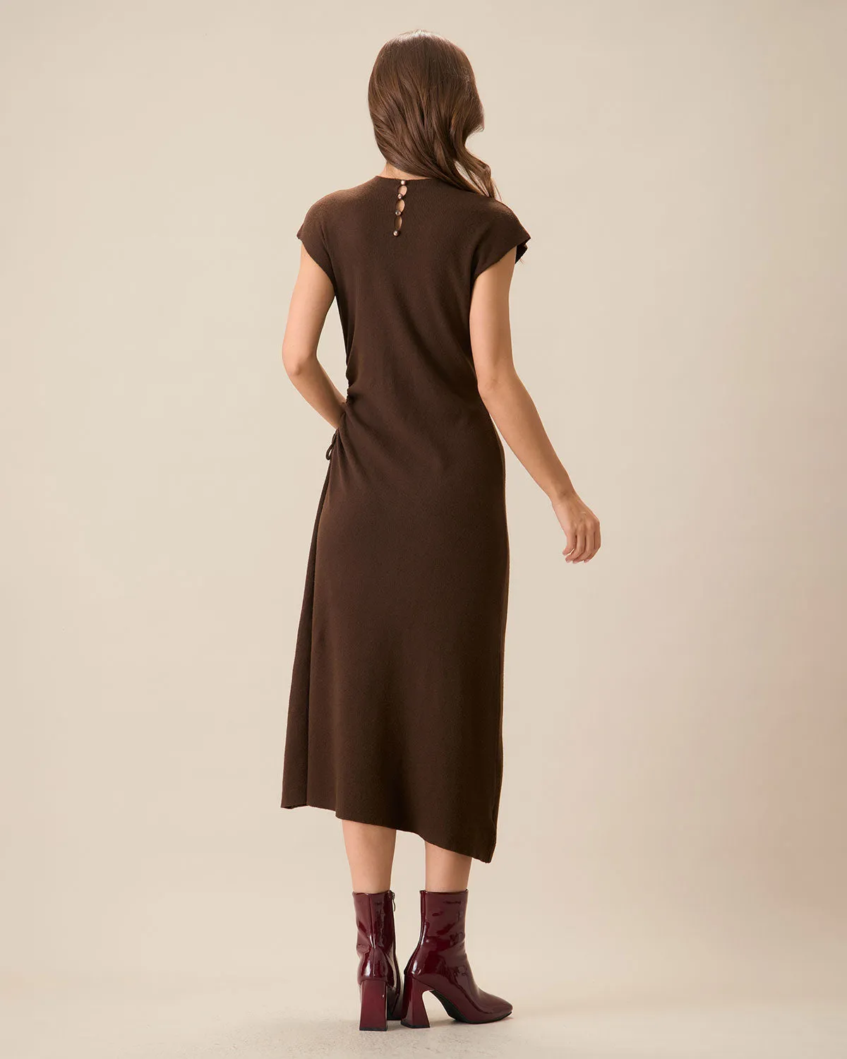 Women's Coffee Bodycon Reversible Sweater Dress sold by rihoas product image thumbnail 5