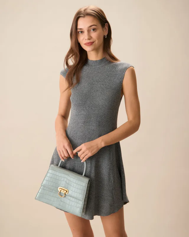 Women's Grey Ribbed Knit Sweater Dress sold by rihoas
