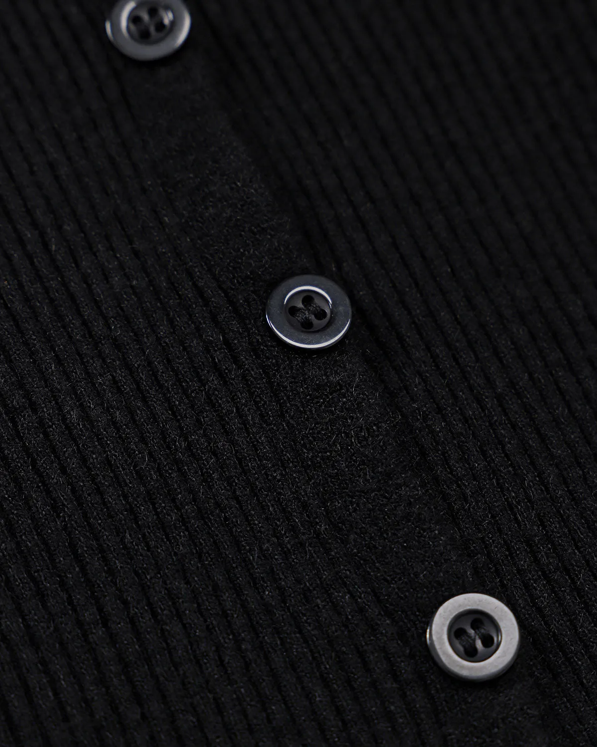 Women's Black Ribbed Knit Slim Cardigan sold by rihoas product image thumbnail 4