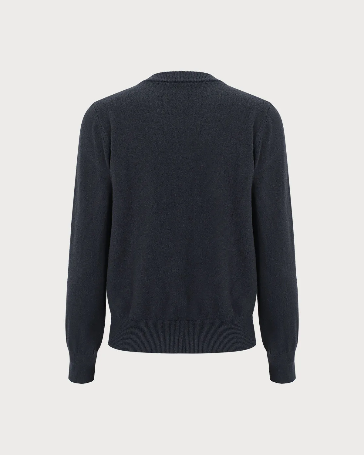 Women's Grey Single-Breasted Ribbed Knit Cardigan sold by rihoas product image thumbnail 2