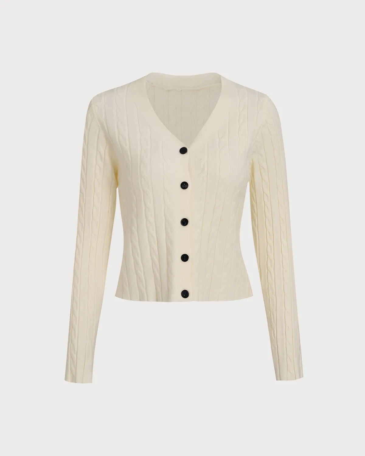 Women's Beige Ribbed Knit Single-breasted Cardigan sold by rihoas