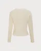 Women's Beige Ribbed Knit Single-breasted Cardigan sold by rihoas