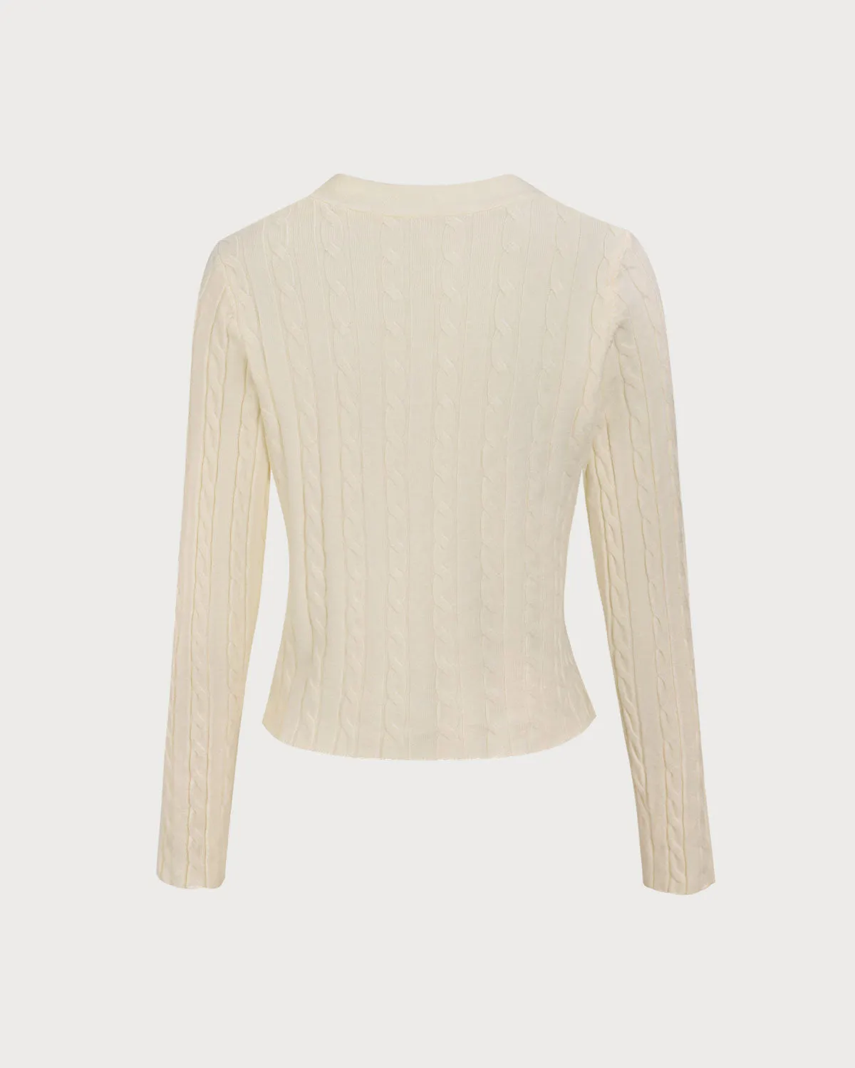 Women's Beige Ribbed Knit Single-breasted Cardigan sold by rihoas product image thumbnail 2