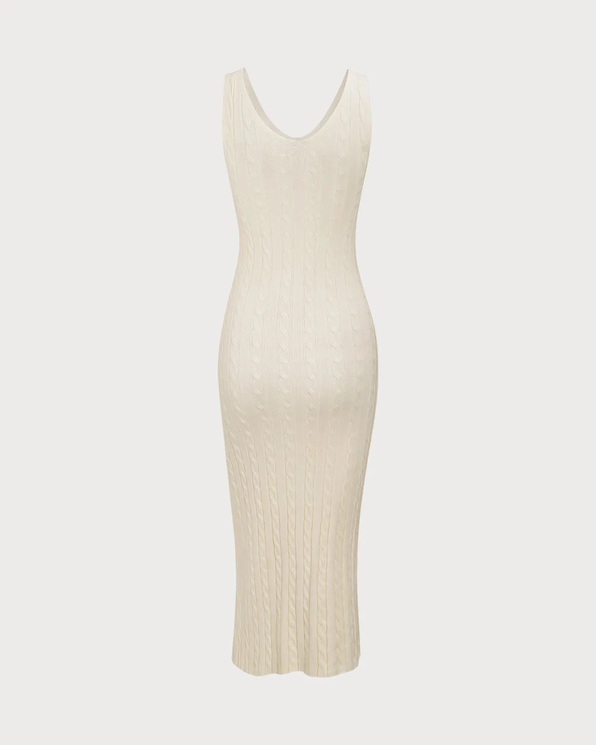 Women's Beige Ribbed Knit Bodycon Sweater Dress sold by rihoas product image thumbnail 3