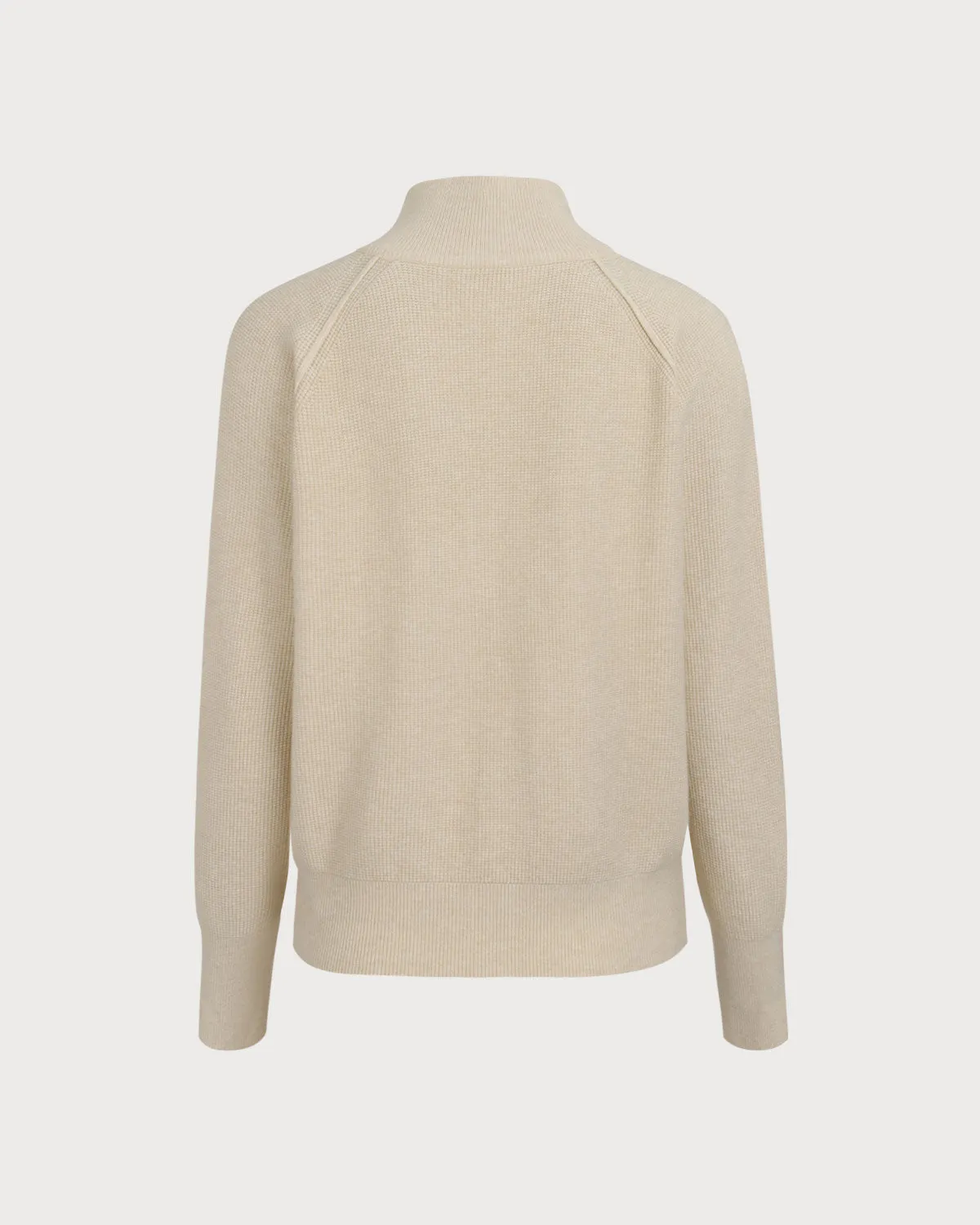 Women's Apricot Ribbed Knit Zipper Cardigan sold by rihoas product image thumbnail 4