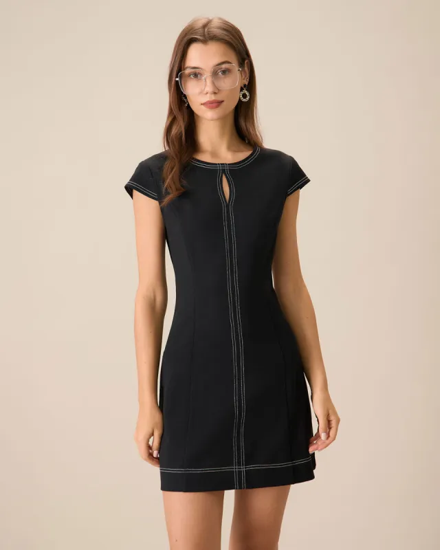 Black Contrasting Mini Dress sold by rihoas