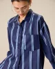 Women's Navy Striped Pocket Shirt sold by rihoas