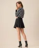 Women's Black Pleated A-Line Mini Skirt sold by rihoas