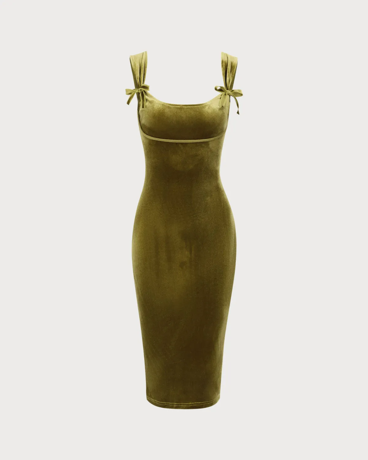Green Velvet Bodycon Midi Dress sold by rihoas product image thumbnail 5