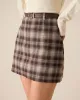 Brown Plaid Straight Mini Skirt sold by rihoas