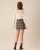 Brown Plaid Straight Mini Skirt sold by rihoas