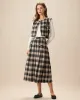 Black Plaid A-line Midi Skirt sold by rihoas