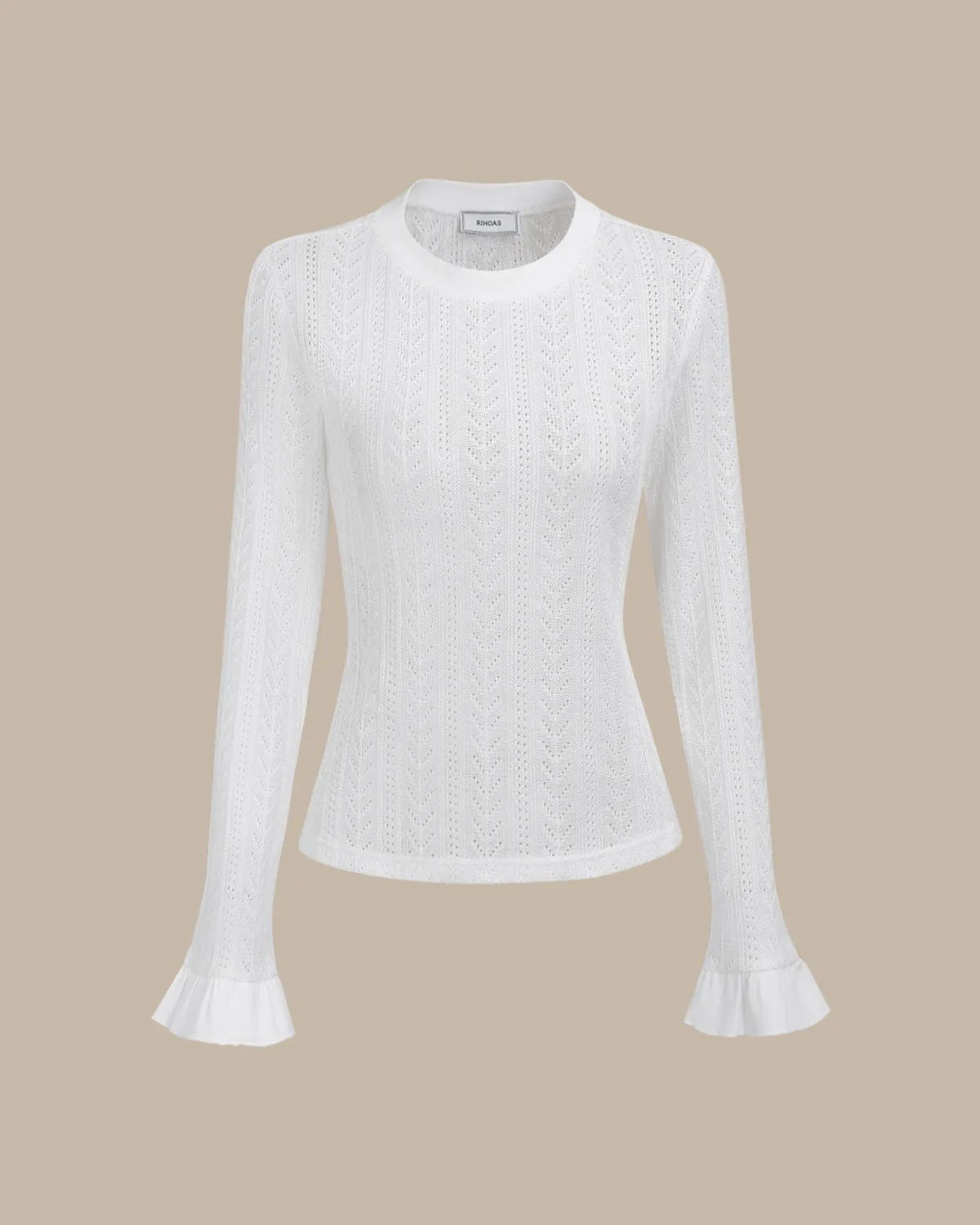 White See-Through Knit Tee sold by rihoas product image thumbnail 2