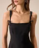 Black Contrasting Bowknot Slip Mini Dress sold by rihoas