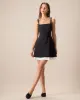 Black Contrasting Bowknot Slip Mini Dress sold by rihoas