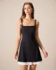 Black Contrasting Bowknot Slip Mini Dress sold by rihoas