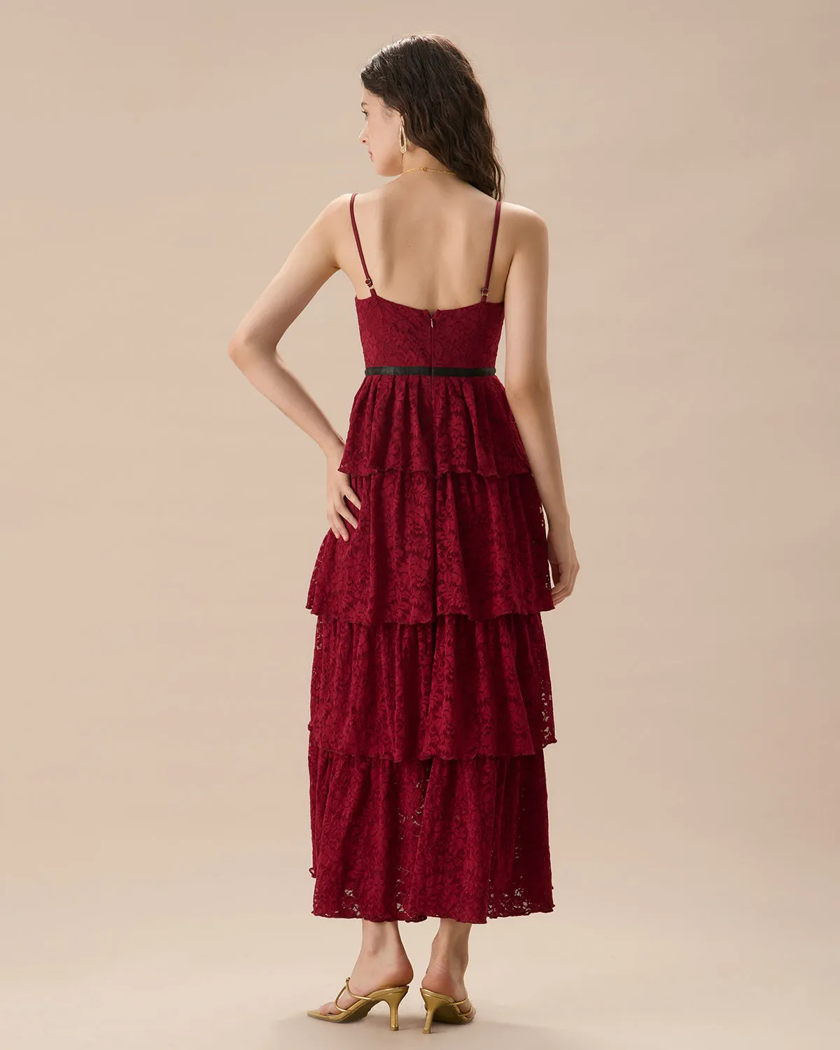 Sweetheart Neck Lace Maxi Dress sold by rihoas product image thumbnail 4