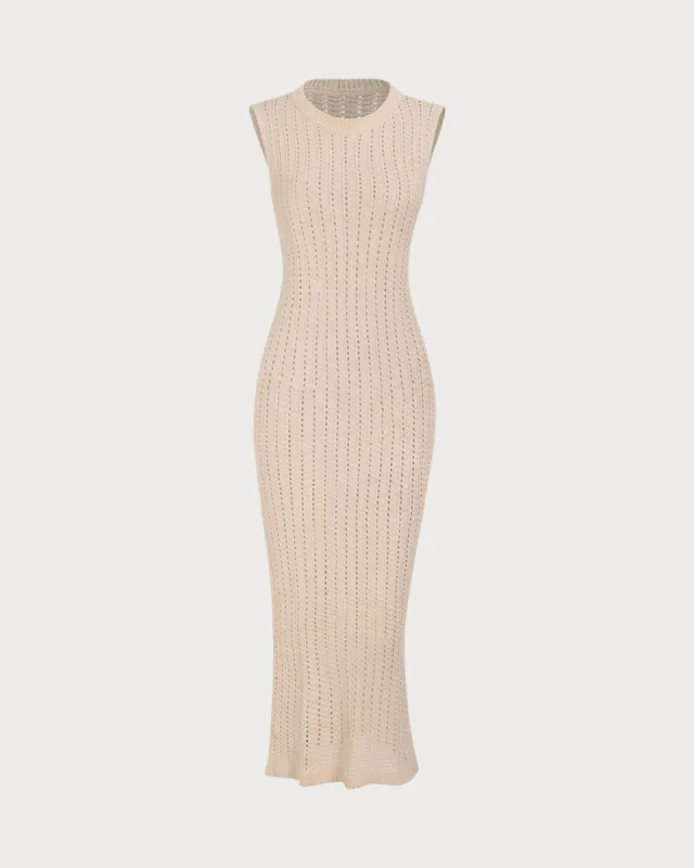 Apricot Sleeveless Bodycon Sweater Dress sold by rihoas