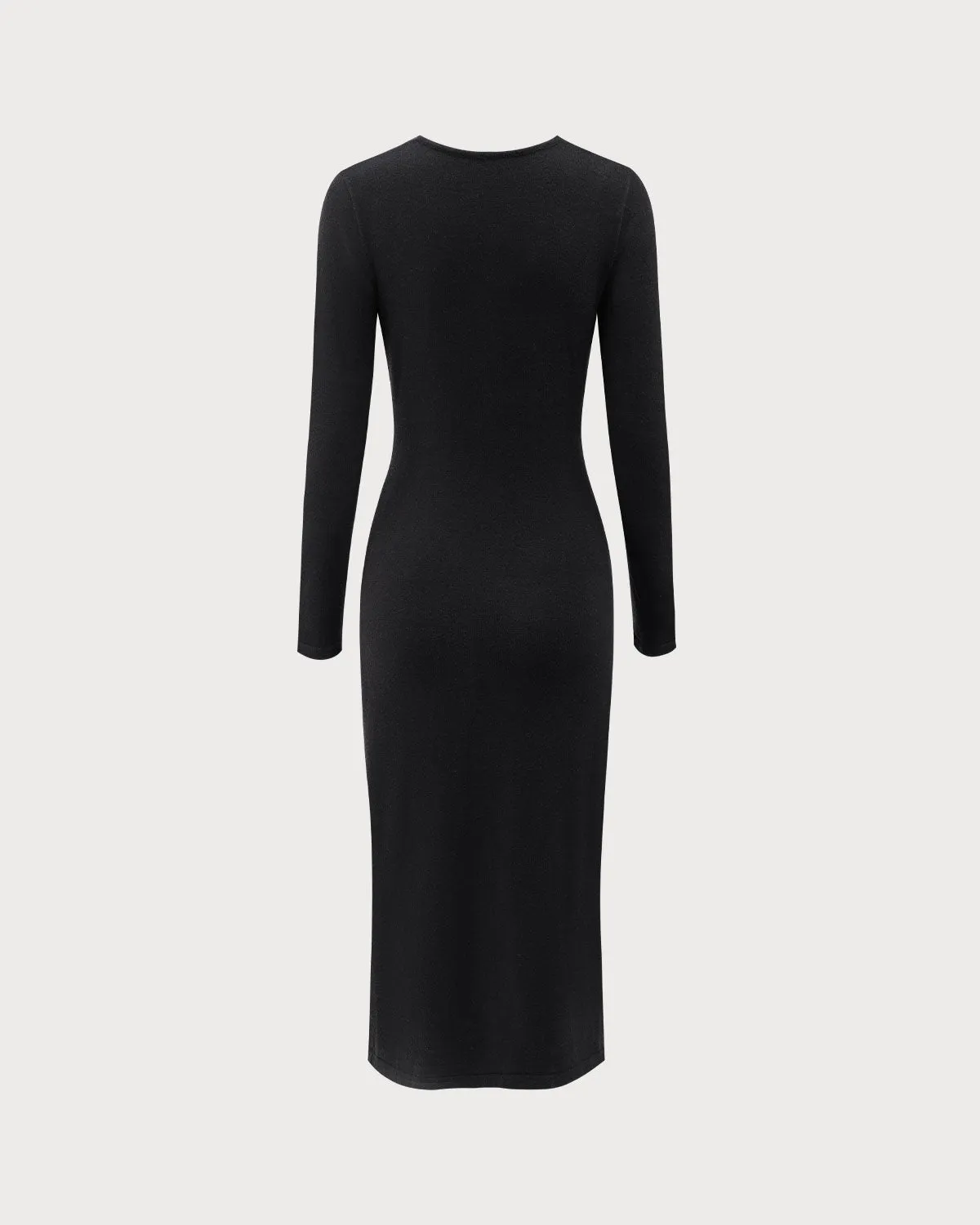 Black V Neck Cut Out Bodycon Sweater Dress sold by rihoas product image thumbnail 2