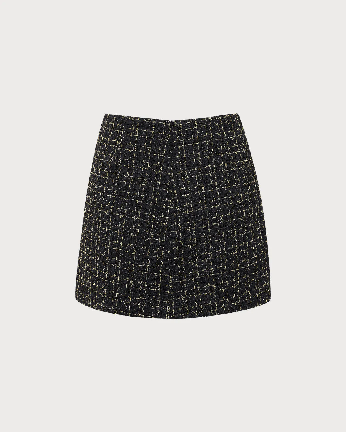 Black High-waisted Button Tweed Skirt sold by rihoas product image thumbnail 2