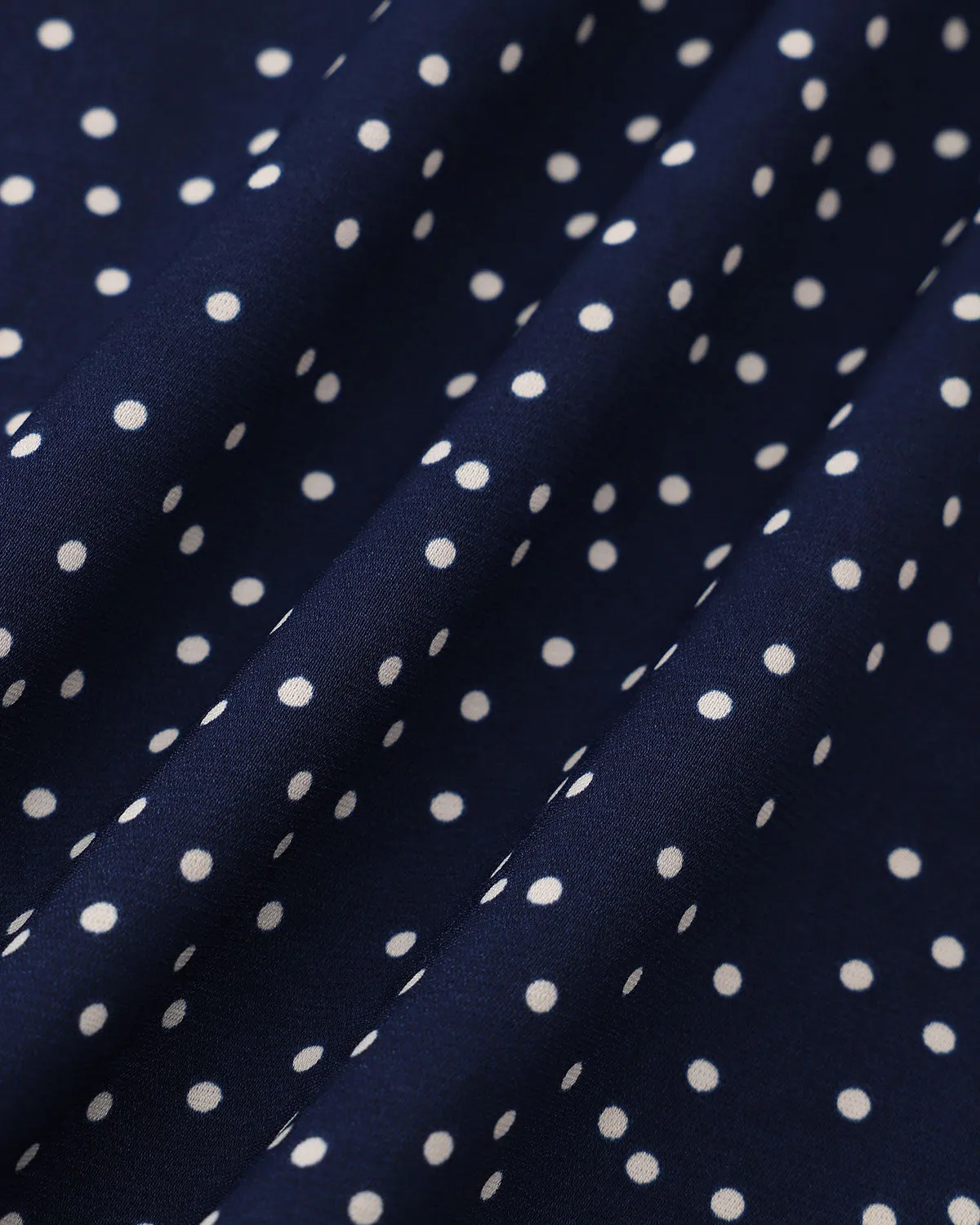 Navy Polka Dot Belted Midi Dress sold by rihoas product image thumbnail 3