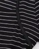 Black Square Neck Striped Knit Tee sold by rihoas