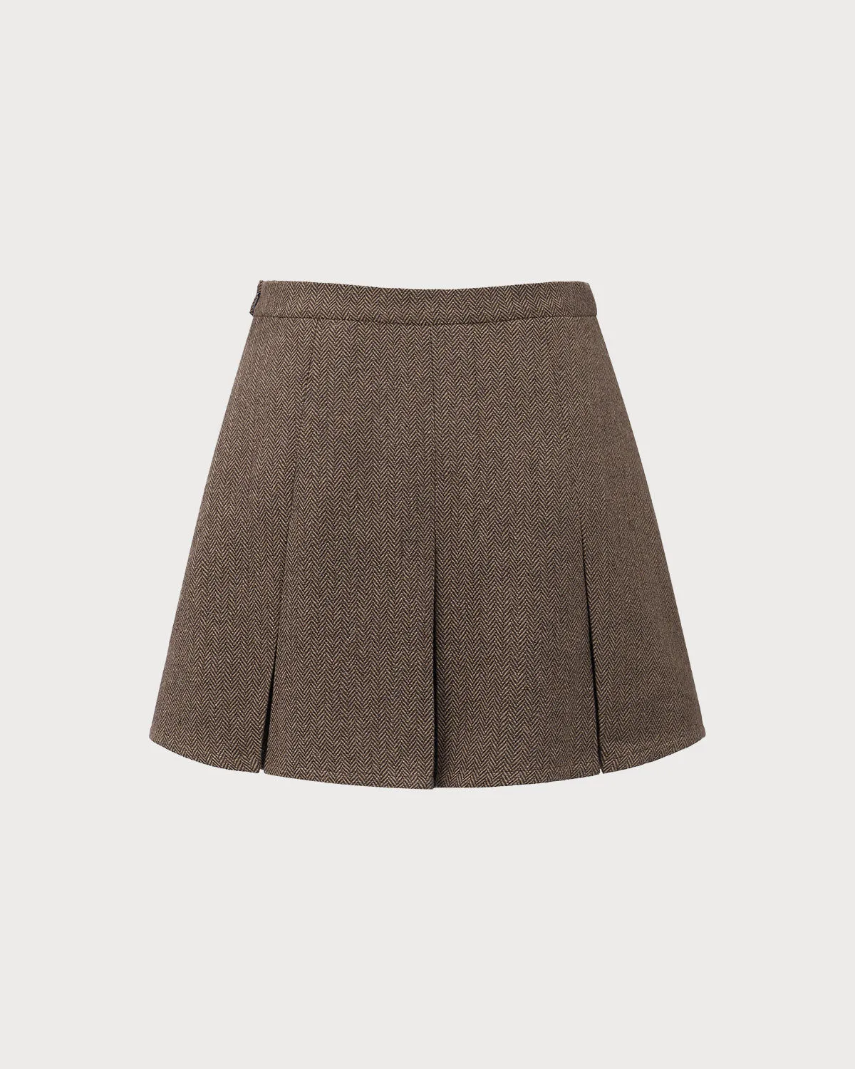 Brown Striped Pleated Mini Skirt sold by rihoas