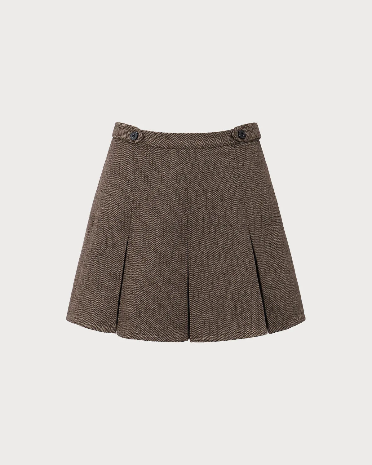 Brown Striped Pleated Mini Skirt sold by rihoas product image thumbnail 4