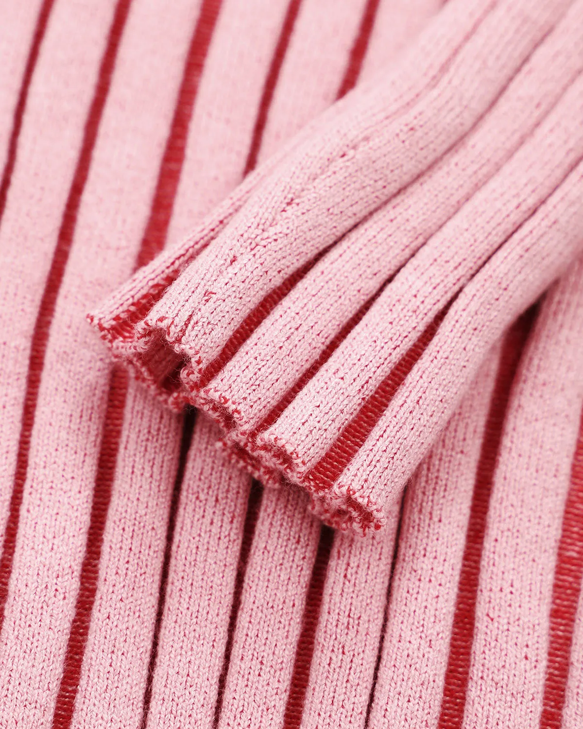 Pink Striped Off The Shoulder Bodycon Sweater Dress sold by rihoas product image thumbnail 3