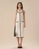 White Contrasting Bodycon Sweater Dress sold by rihoas