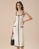 White Contrasting Bodycon Sweater Dress sold by rihoas
