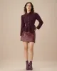Purple Lapel Single-breasted Ruffle Cardigan sold by rihoas