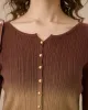 Brick Red Tie Dye Round Neck Cardigan sold by rihoas