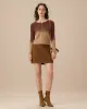 Brick Red Tie Dye Round Neck Cardigan sold by rihoas