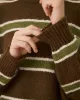 Brown Drop Shoulder Striped Sweater sold by rihoas