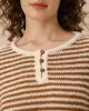 Brown Striped Drop Shoulder Sweater sold by rihoas