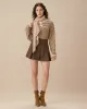Brown Striped Drop Shoulder Sweater sold by rihoas