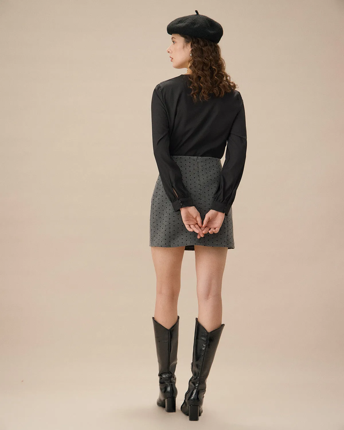 Black V-Neck Ruched Blouse sold by rihoas product image thumbnail 4