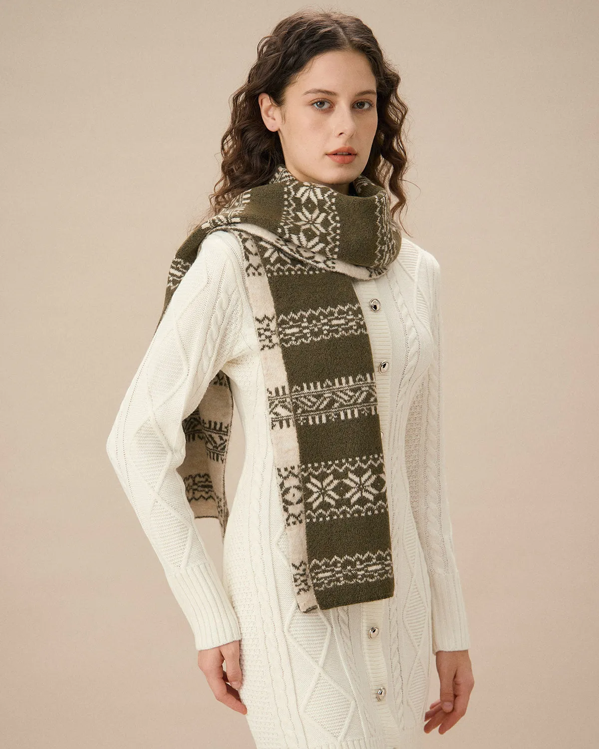 Green Floral Wool Scarf sold by rihoas