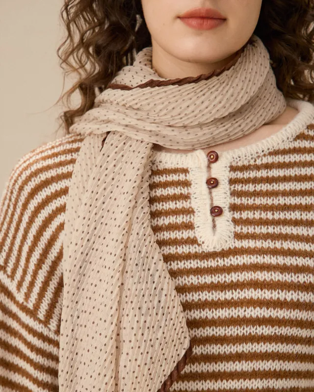 White Polka Dot Scarf sold by rihoas