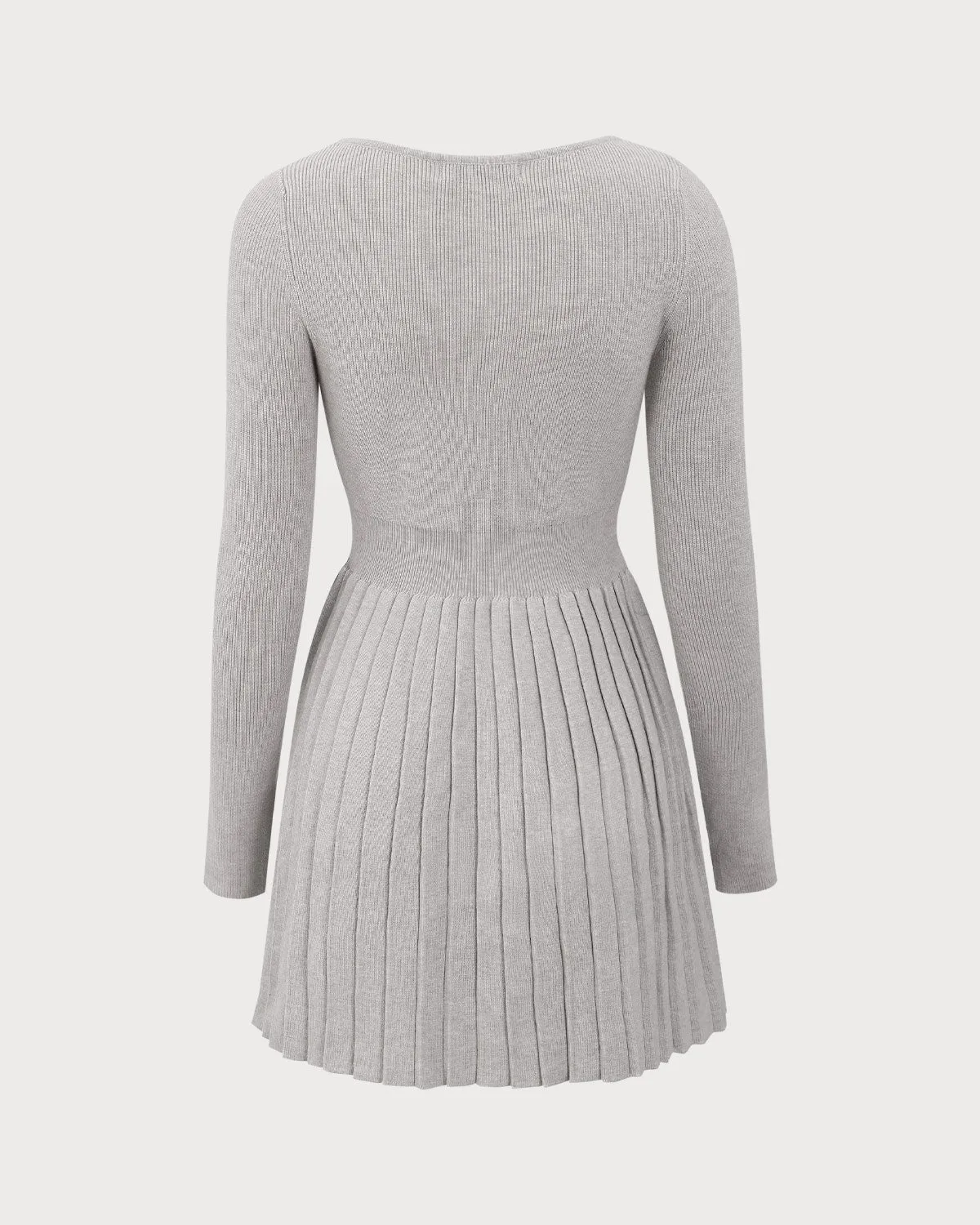 Apricot Square Neck Pleated Sweater Dress sold by rihoas product image thumbnail 2