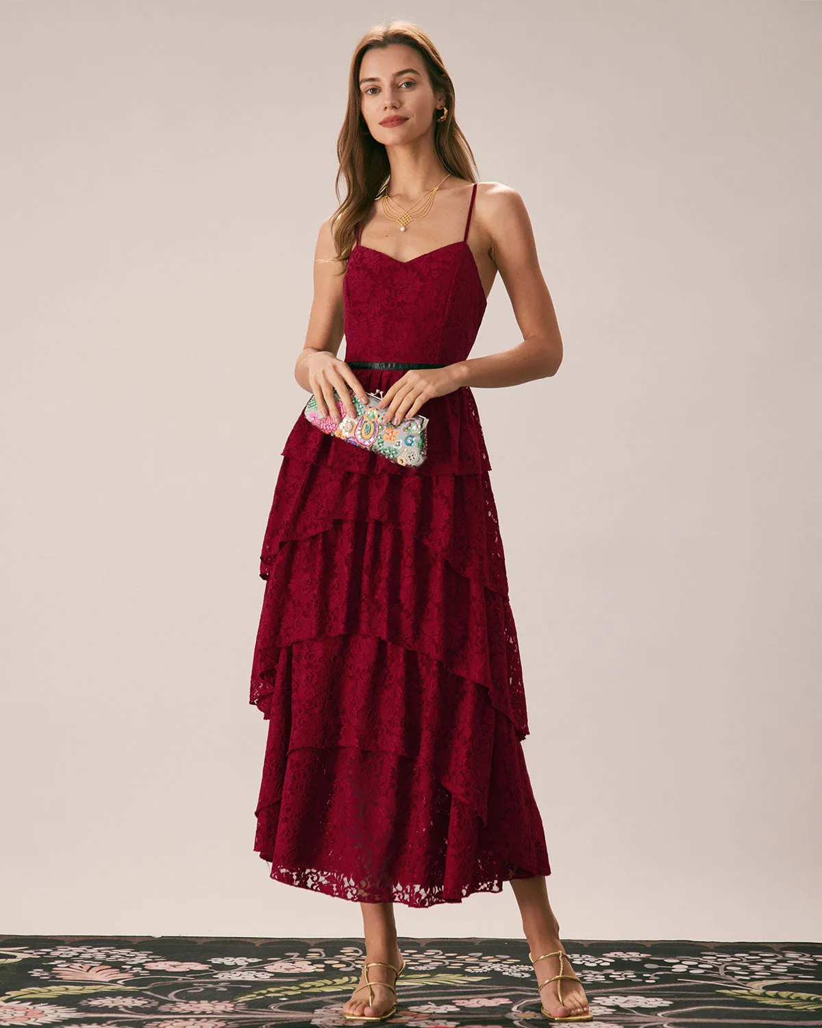 Sweetheart Neck Lace Maxi Dress sold by rihoas