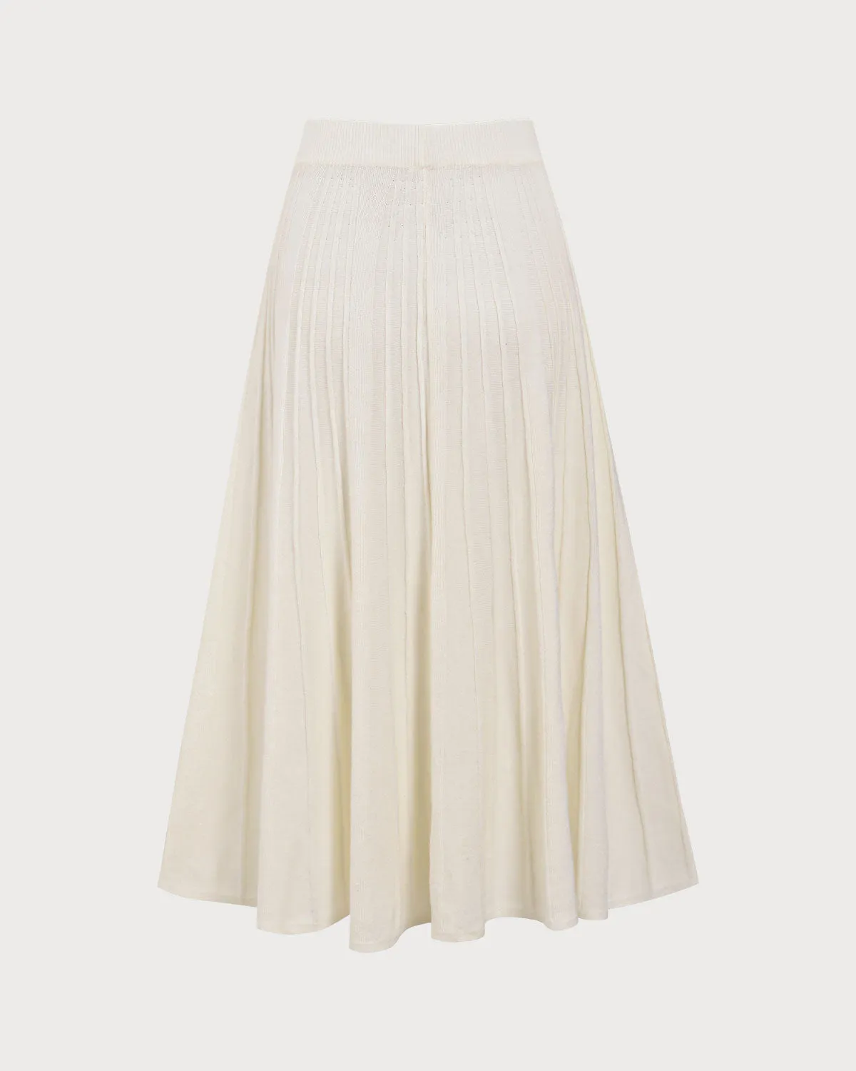 Apricot High-waisted Pleated Midi Skirt sold by rihoas product image thumbnail 2
