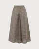 Brown Plaid High-Waisted Pocket Midi Skirt sold by rihoas