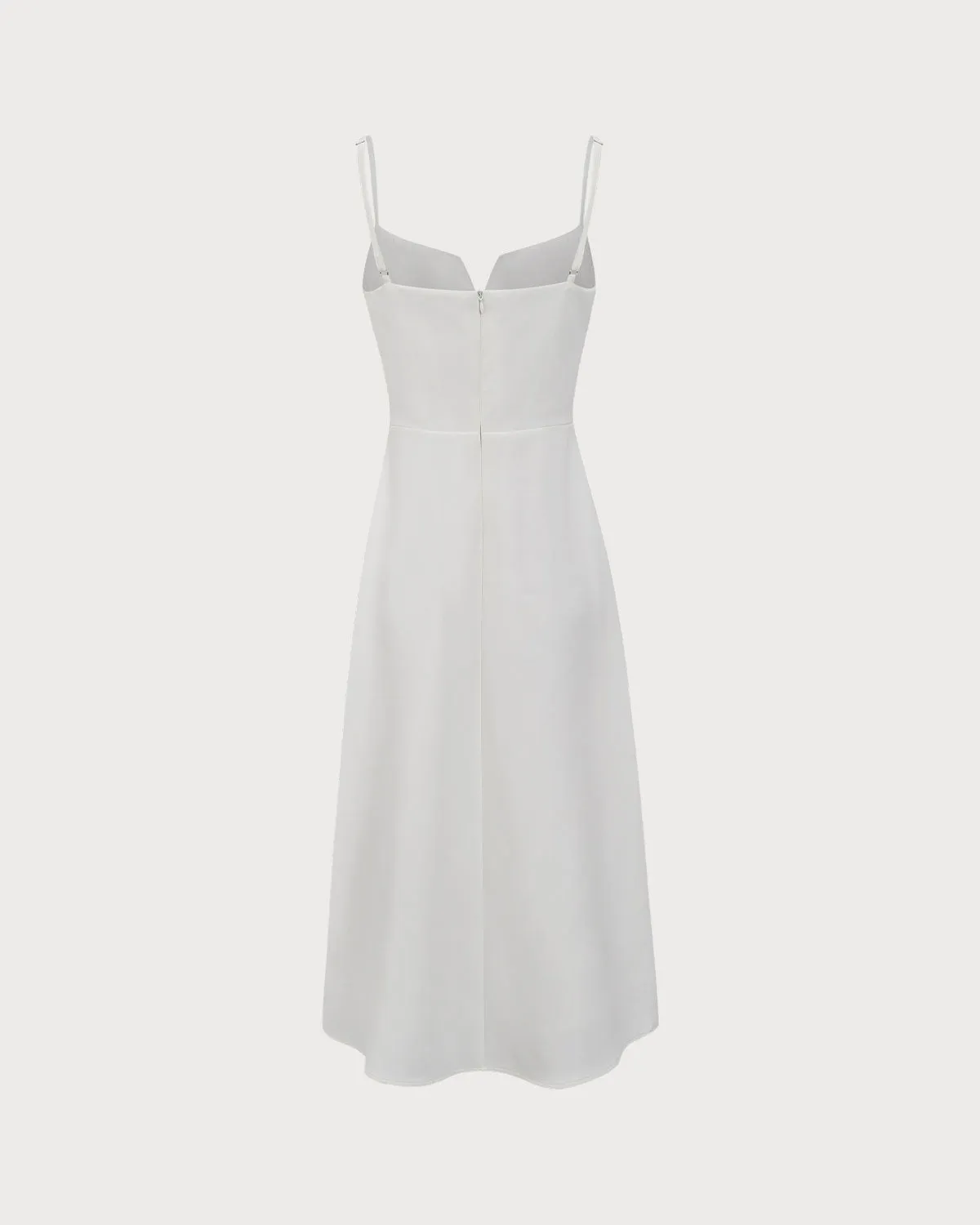 White Bowknot Slip Midi Dress sold by rihoas product image thumbnail 2