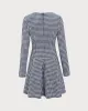 Navy Square Neck Plaid Mini Dress sold by rihoas