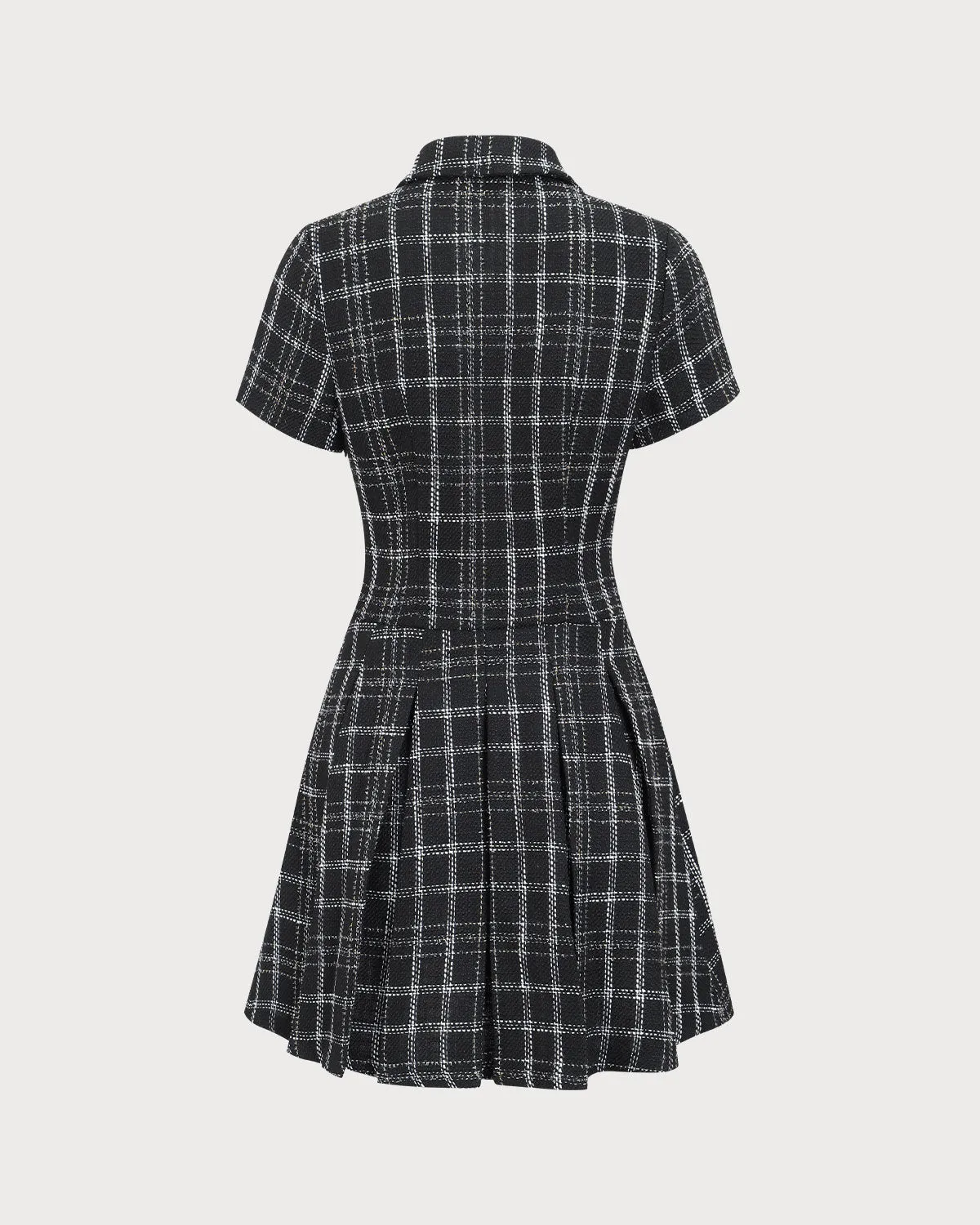 Black Plaid Tweed Mini Dress sold by rihoas product image thumbnail 2