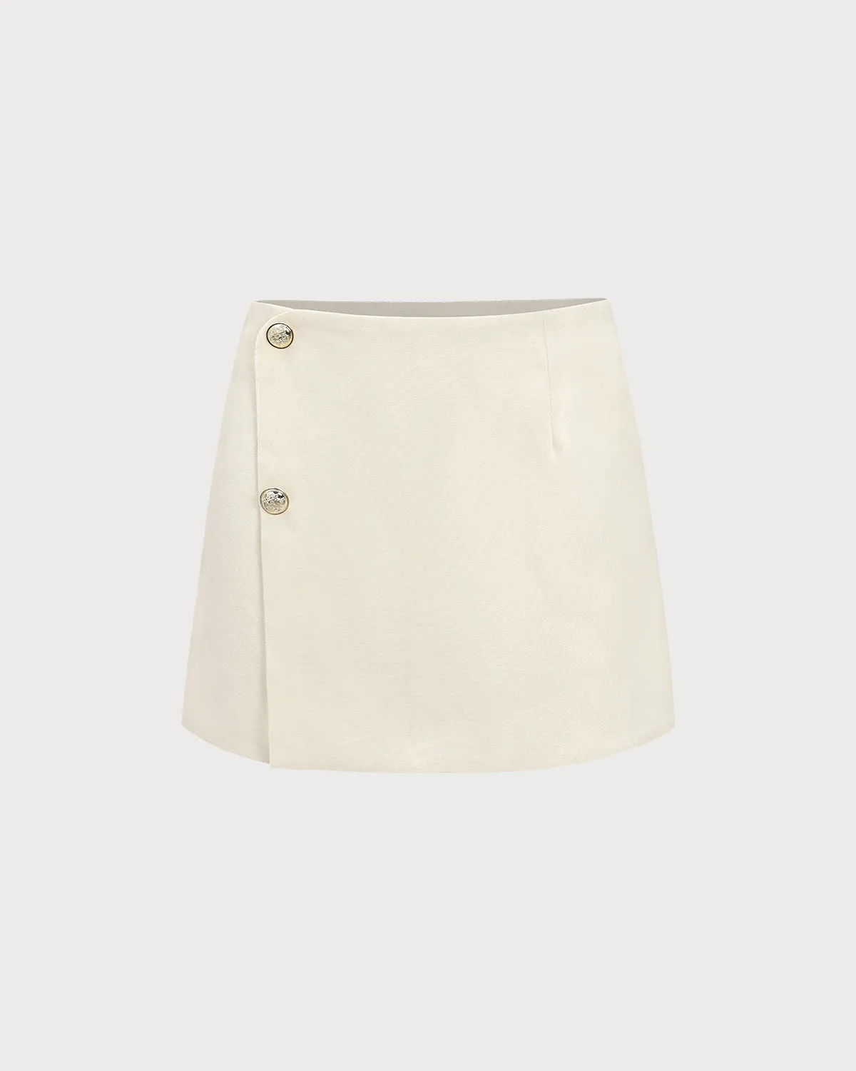 White High-waisted Button Skort sold by rihoas