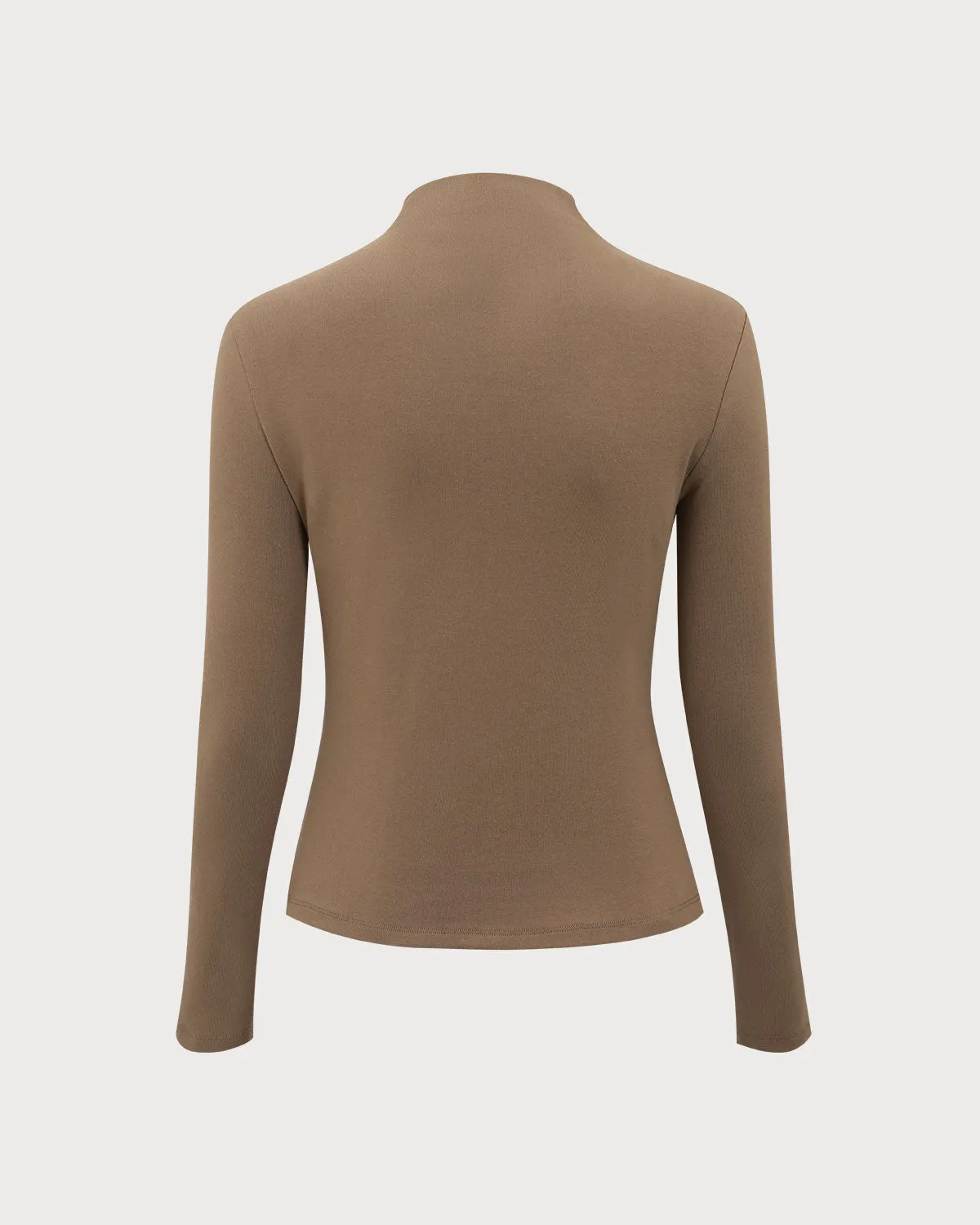 Khaki V-Neck Slim Tee sold by rihoas product image thumbnail 2